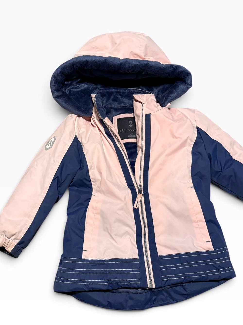 Free Country Girls Cozy Fall Winter Coat Jacket Pink Blue Size 4T
